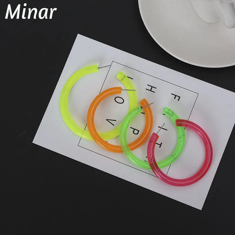 Прозрачные Серьги кольца из смолы яркие цветные толстые акриловые круглые