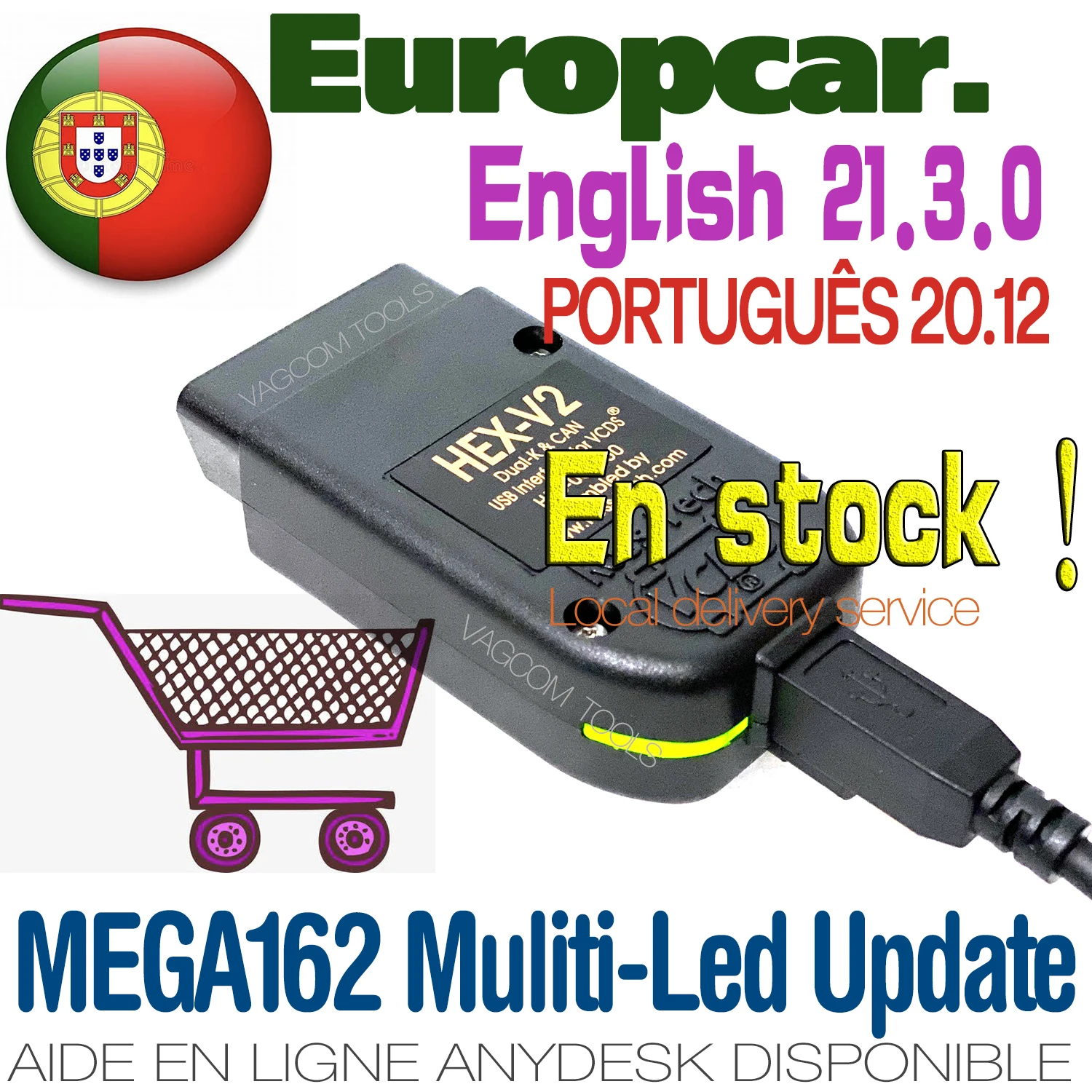 

VAG COM 21.3 VAGCOM 20.12 VCDSc HEX V2 USB Interface FOR VW AUDI Skoda Seat VAG 20.12 English Portuguese ATMEGA162+16V8+FT232RQ