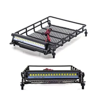 for mn d90 d91 d99 mn90 mn99s 112 rc car upgrade parts metal luggage carrier tray roof rack with led light accessories