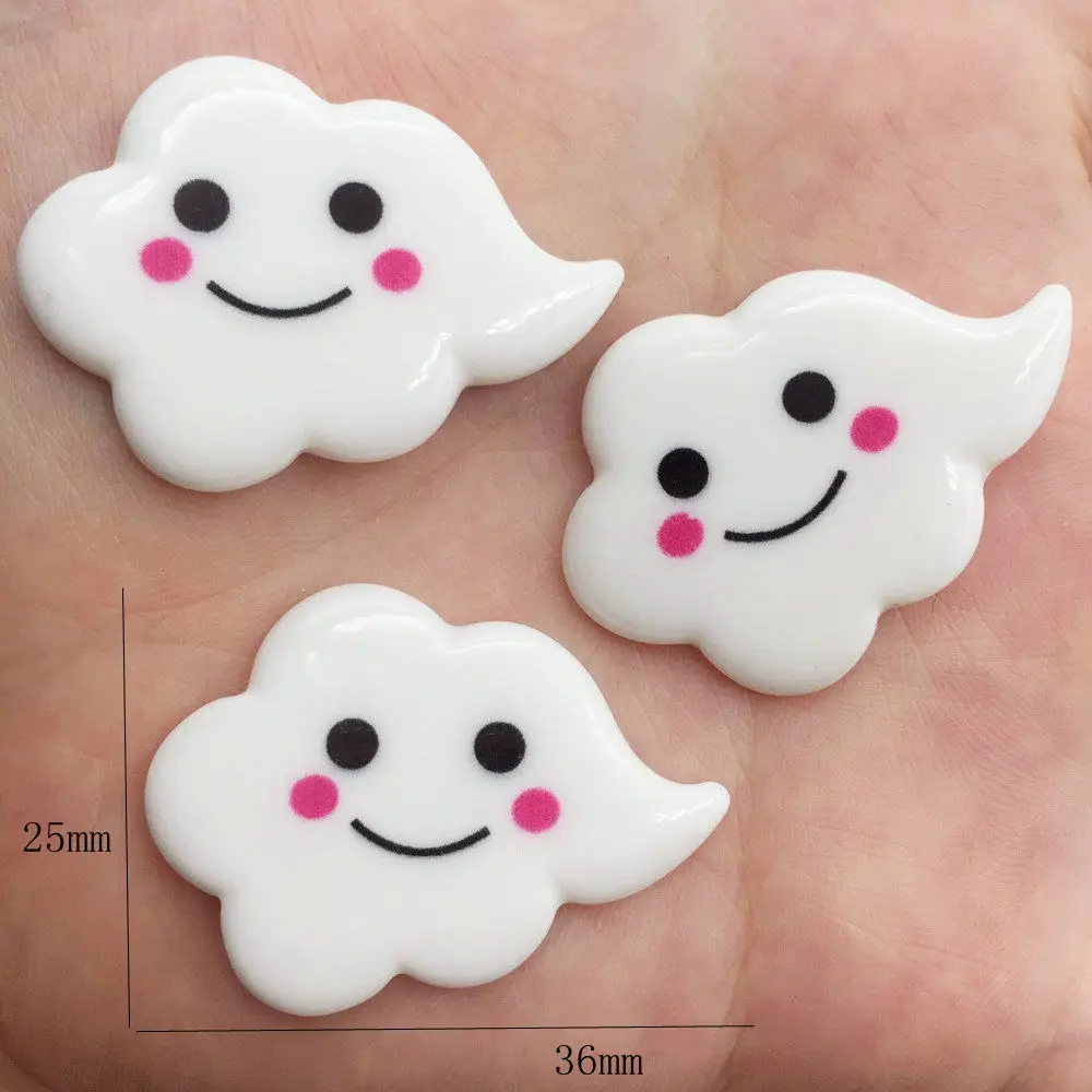 Смола Kawaii Smile White Clouds плоская спина кабошон камень миниатюрный DIY скрапбук Декор