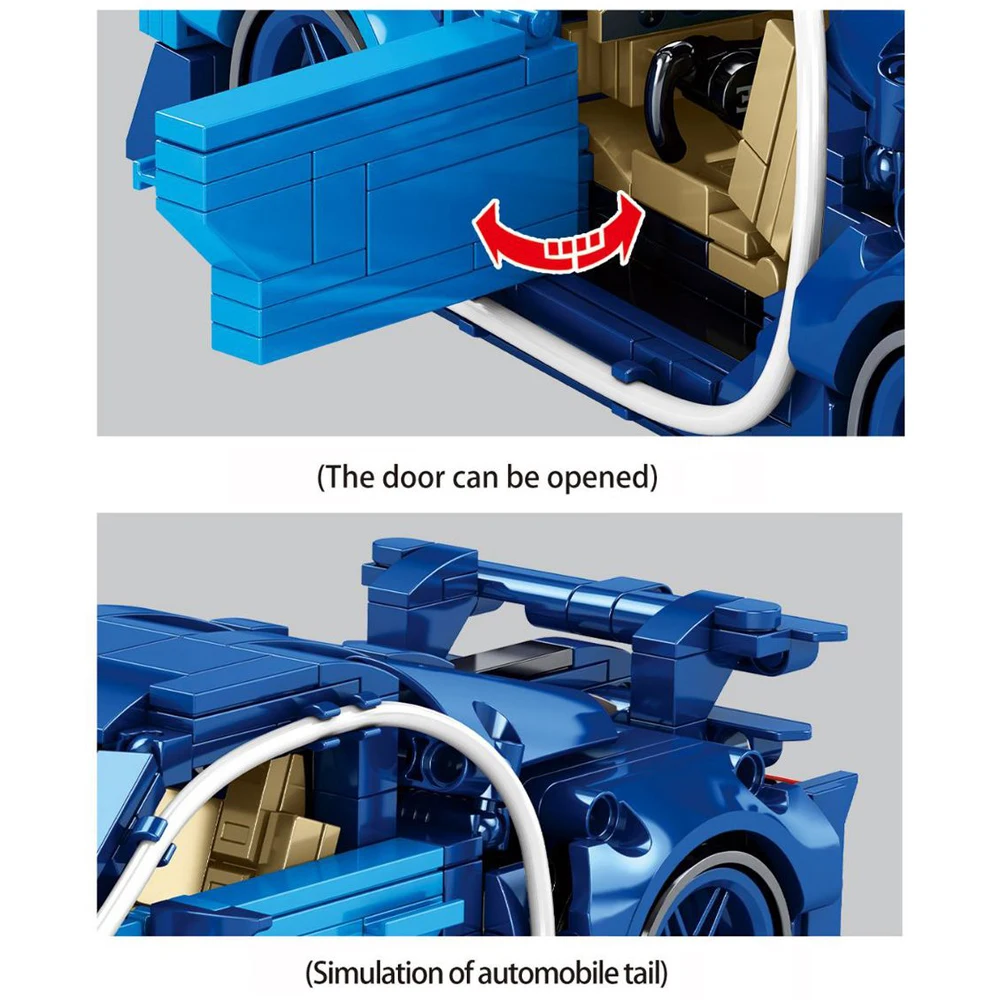 

684pcs Technic Blue Classic Sports Car Brick Moc Vehicle Model Racing Car Speed Champions Building Blocks Boy toy Gift