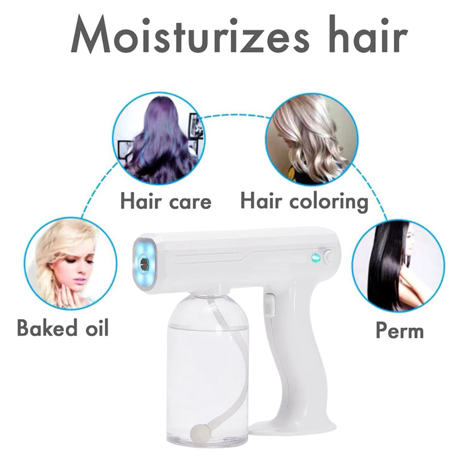 

USB Charging Handheld Nebulizer Portable Electric Fogger Sprayer 400/800ml Blue Light Atomization Sterilizer Disinfectant Fogger