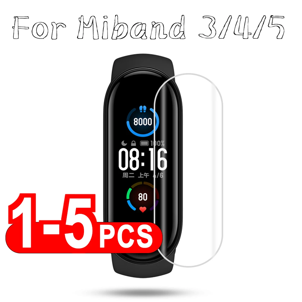 1/3/5 шт. Гидрогелевая Защитная пленка для Xiaomi Mi Band 6 5 4 3 экрана M3 M4 M5 M6 умные часы не