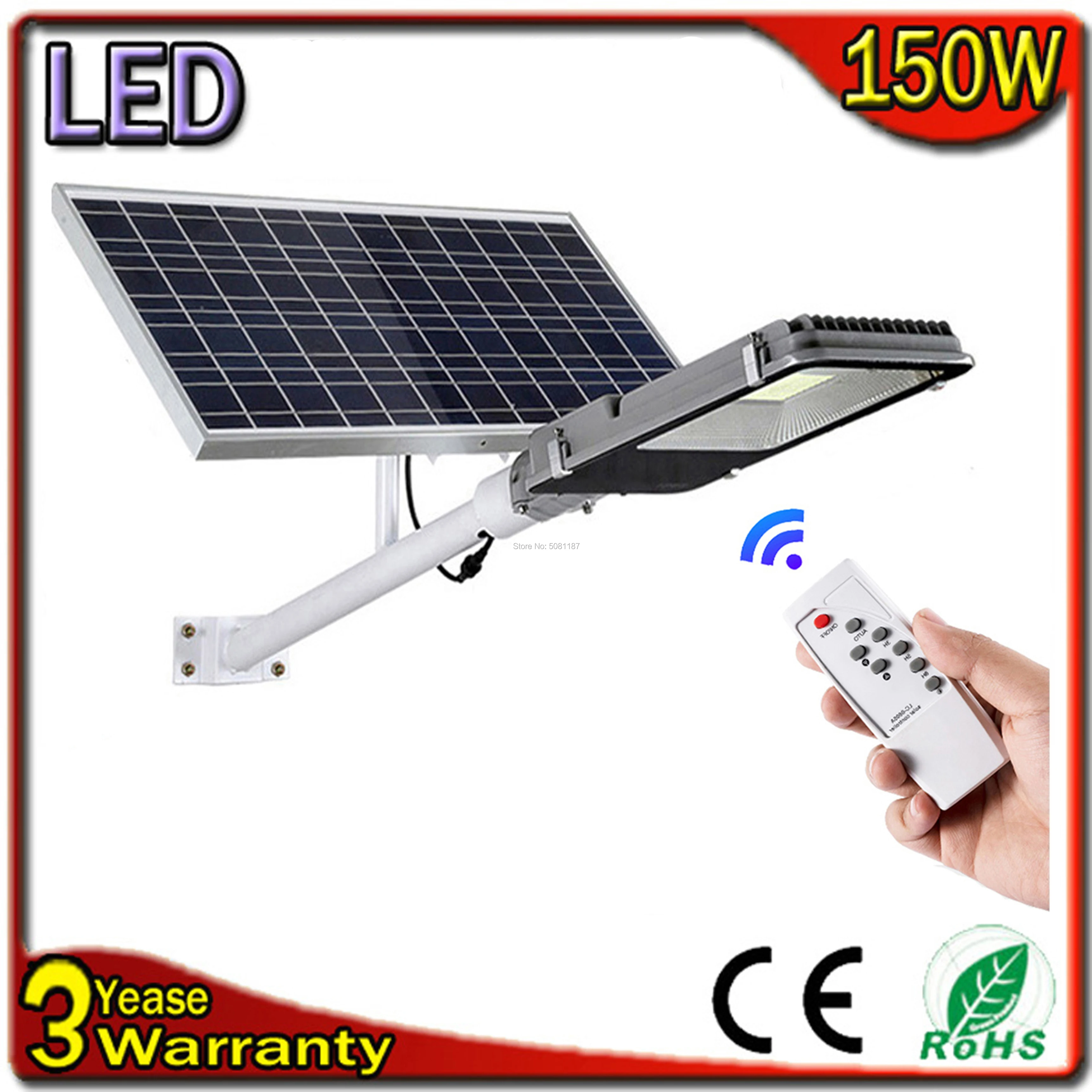 Светодиодный уличный фонарь на солнечной батарее 150 Вт 2 шт./лот|Светодиодные