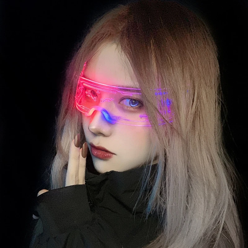 

Women's Glasses Party Bars Led Eyewear Cyberpunk Science Technology Glasses Colorful Light Up Glasses Men's Glasses Unisex