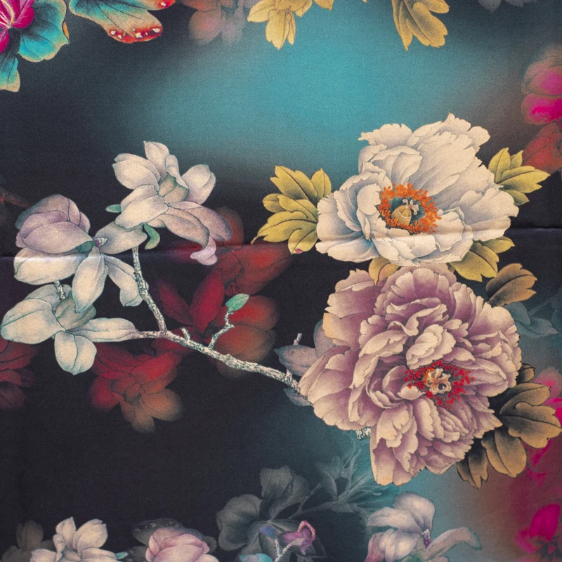 Китайский Шелкопряд шелковый крепированный сатин простой стрейч широкий