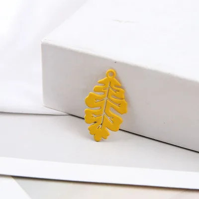 10pcs/lot 19*33mm Painting Leaves Charms Simple Earrings Findings | Украшения и аксессуары