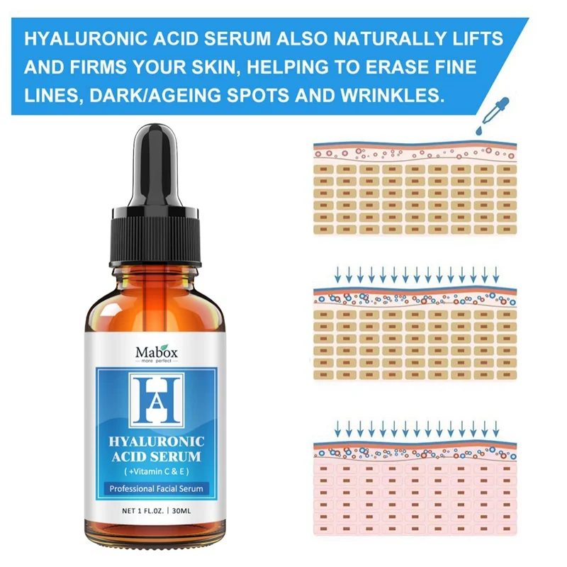 

30ml Hyaluronic Acid Serum Moisturizing Acne Treatment Skin Care Whitening Anti Aging Wrinkle Essence Face Serum