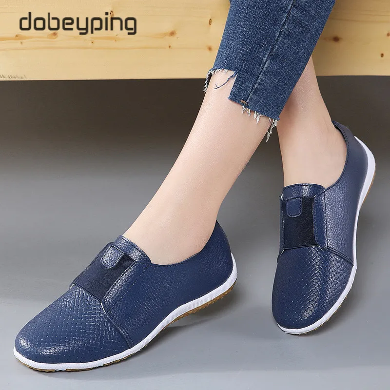 dobeyping Summer Women Sneakers Cut-Out Woman Loafers Genuine Leather Female Shoes Low Heels Women's White Flats Ladies Oxfords