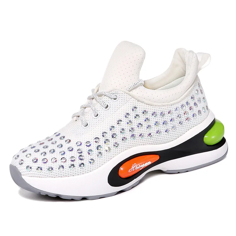 

Air Cushion Sneakers Women's Thick Bottom Increased Mesh Breathable Net Shoes 2019 Summer New Casual Shoes Running Shoes 9157ZP