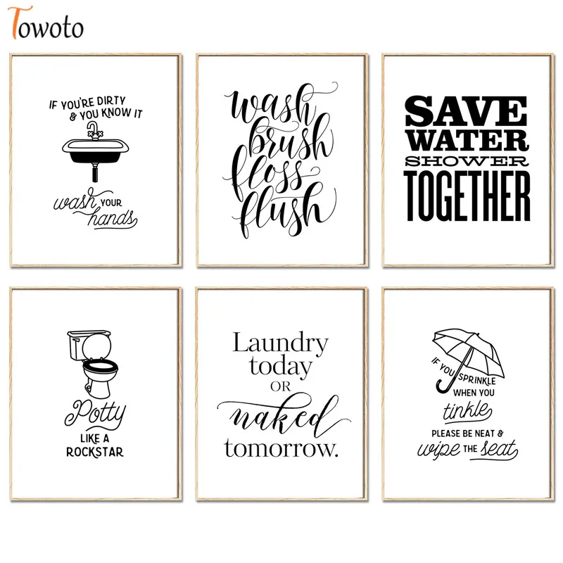 Туалет знак правила принт Забавный картина с цитатой Ванная комната плакат