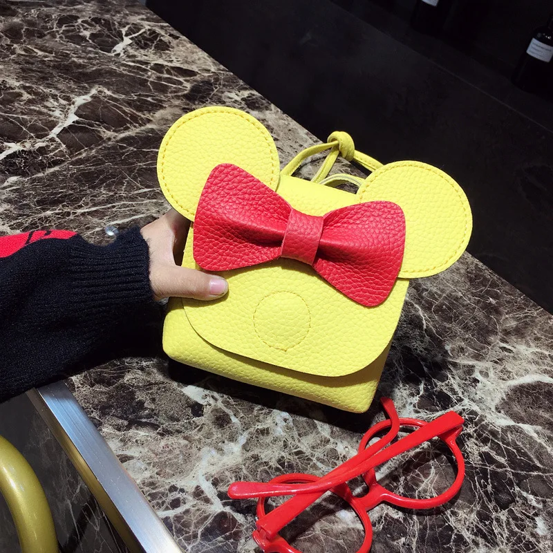 style 01 yellow Модные маленькие сумки на одно плечо для девочек, милые детские сумки для хранения с мультяшными бантами, кошелек для монет, Детская сумочка, кошелек - Цвет: style 01 yellow