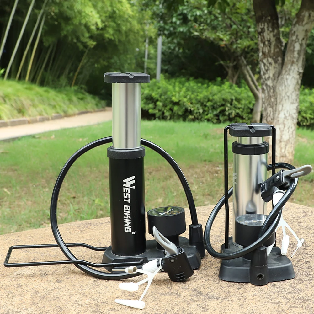 Велосипедный ножной насос для Presta Schrader Valve Pump с аксессуарами