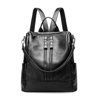 women backpack sheepskin casual school bag for teenager girls female travel light bagpack rucksack solid internal frame zipper