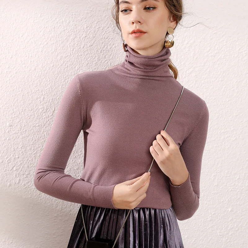 Лидер продаж женские кашемировые свитера вязаные с воротником пуловеры зимние