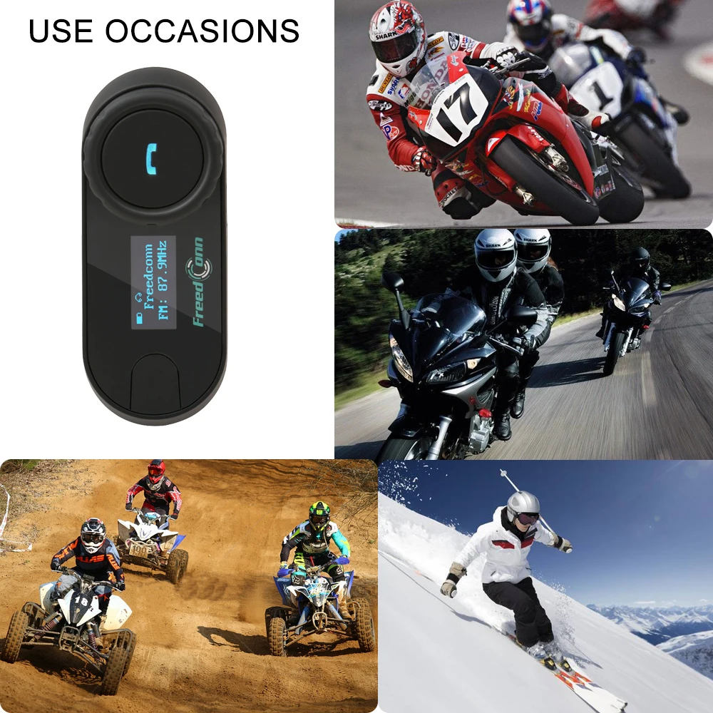 FreedConn TCOM-SC BT переговорные мотоциклетный шлем домофон беспроводной Bluetooth гарнитура Водонепроницаемый домофон ЖК FM