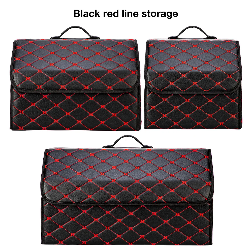 

Car Storage Bag PU Leather Trunk Organizer Box Storage Bag Folding Folding