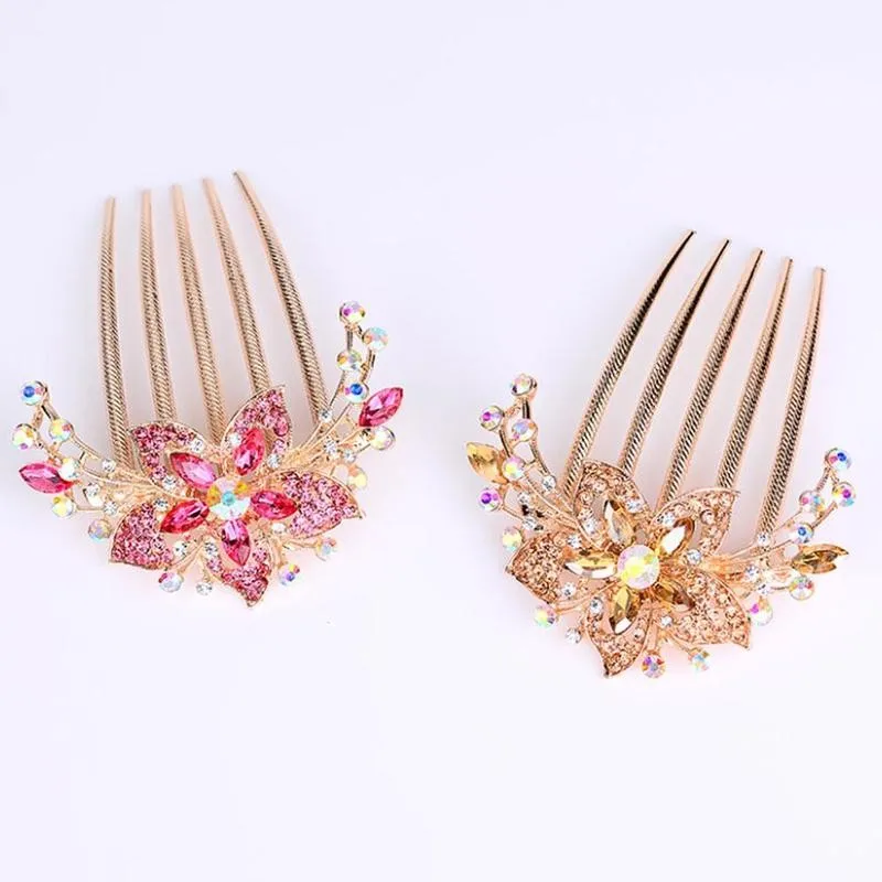 

Fashion Bridal Wedding Hair Accessories Crystal Hair Comb Clips For Women New Headpiece Hot Bride Gift Party Jewelry Colorf I6K1