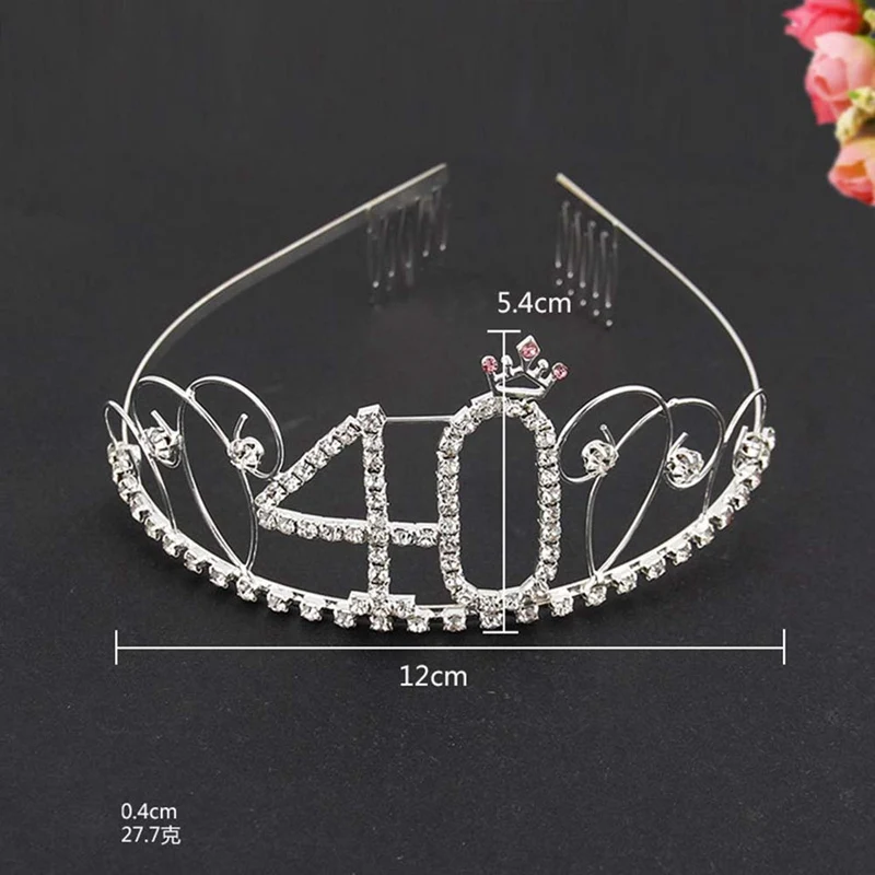 Новинка Праздничный день рождения Серебряные стразы Тиара Корона Головная