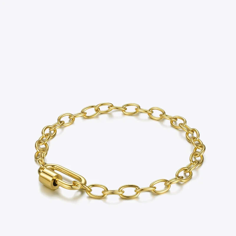 Винтовые браслеты ENFASHION в стиле панк браслет из нержавеющей стали золотого цвета