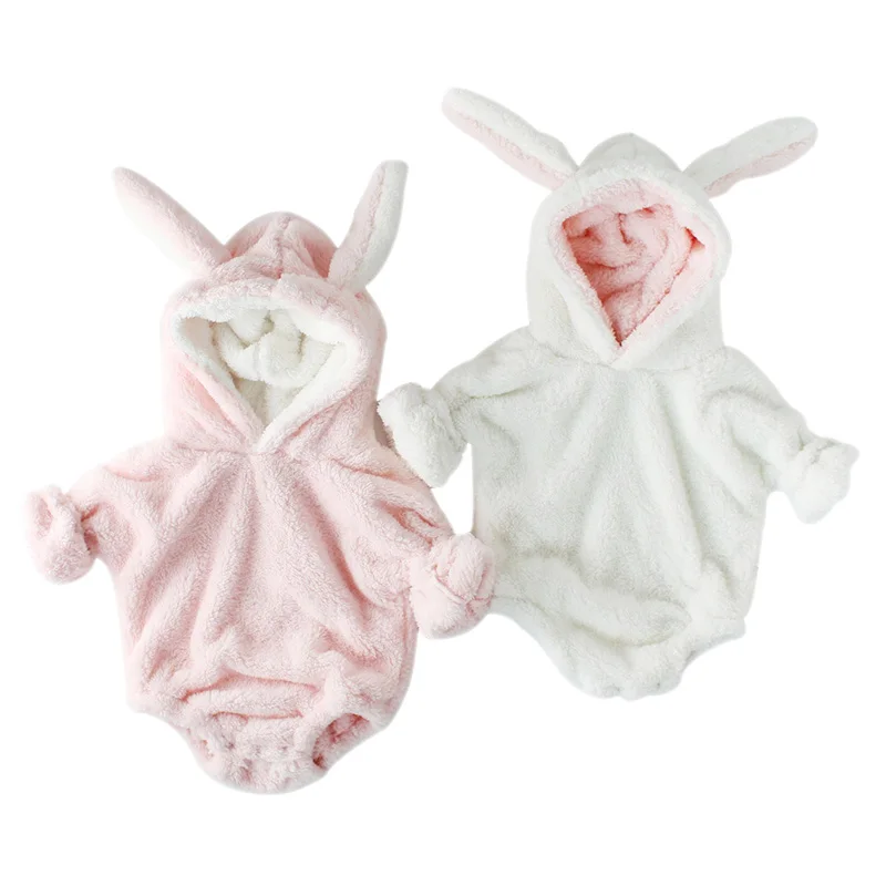 Fleece Winter Baby Romper Bunny Long Ear Infant Jumpsuit Toddler Rompers Onesie Newborn Clothes for Boys Girls | Детская одежда и