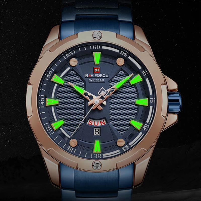 NAVIFORCE мужские часы лучший бренд класса люкс Модные кварцевые водонепроницаемые