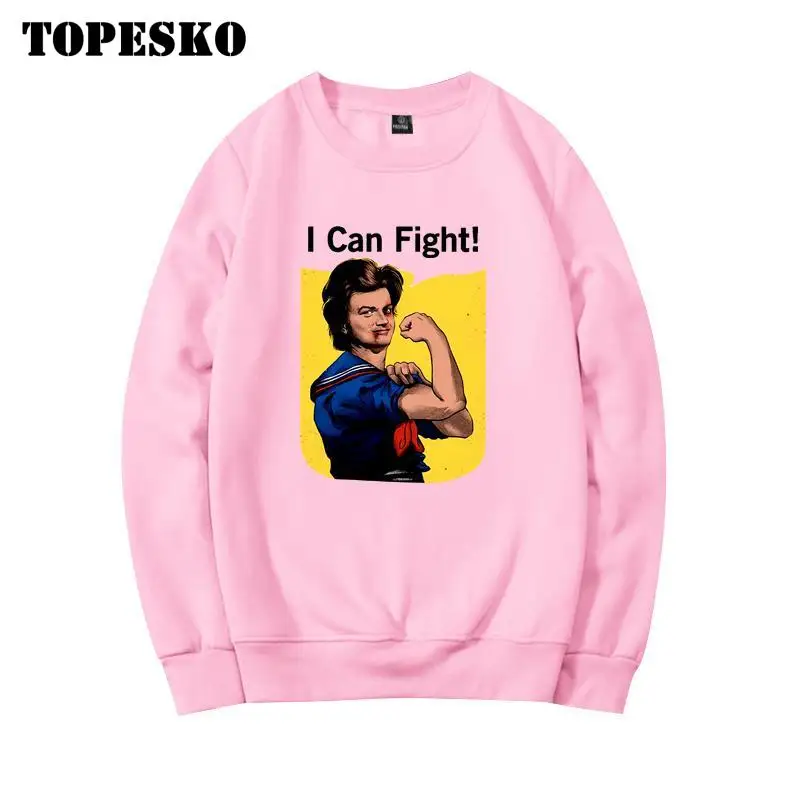 TOPESKO странные вещи Steve толстовки мужские I Can Fight Повседневный объемный пуловер толстовка с длинным рукавом Harajuku XXXL Толстовка