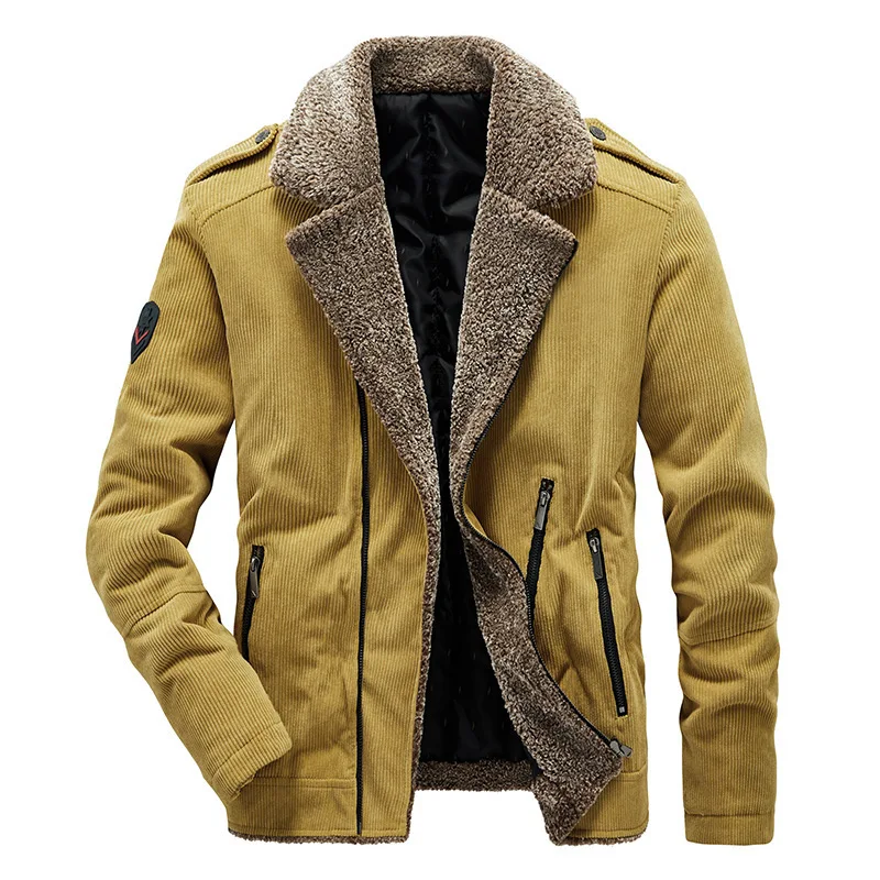 

Plus Velvet Thick Loose Large Size Corduroy Lapel Cotton-padded Jacket Men's Autumn And Winter Pop Corduroy Casual Jacket