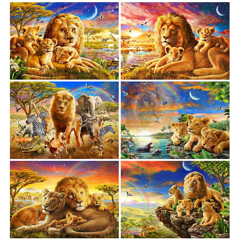 MomoArt Алмазная вышивка лев 5D DIY мозаика природа алмазная картина животное картины