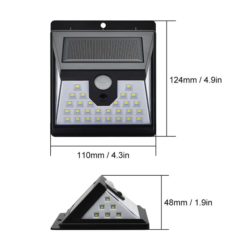 

40 LED Solar Power Light 3 Modes Human Body Sensor Solar Wall Lamp Outdoor Waterproof Wall Spotlights for Garden Path Street