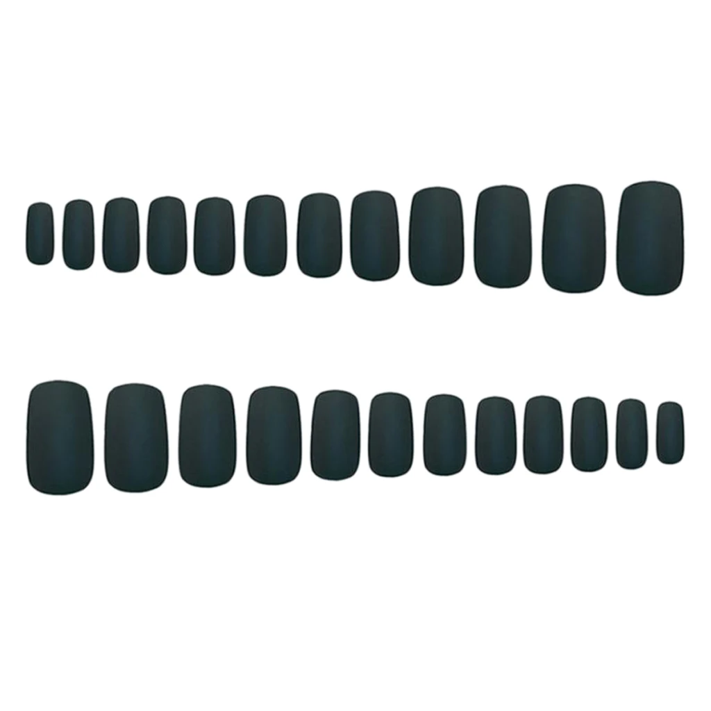 24 шт Для женщин квадратный длинный гроб матовый Ложные Нейл Арта набор для