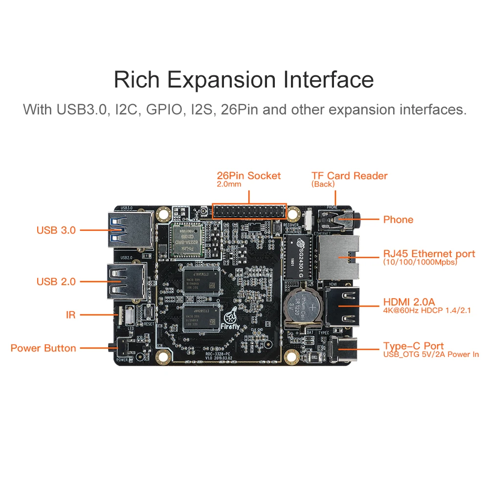 Bestellen Firefly ROC-RK3328-PC Mini PC RK3328 Quad-core Cortex-A53 64-bit Prozessor Mali-450 GPU Android/Linux RK3328PC