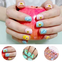 fake nails eye catching funny artificial fingernails nail decorations full cover nails for little kids girls 24pcsbox