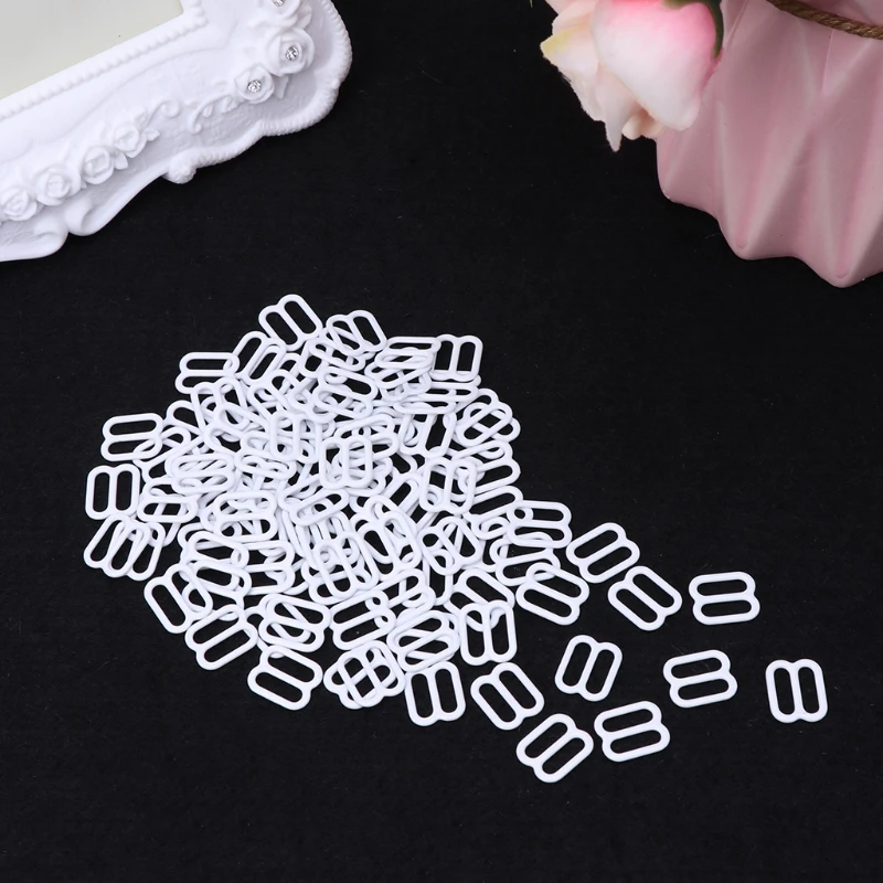 

100pcs Metal Lingerie Adjustable Sewing Bra Sliders Rings Buckles DIY 6mm-15mm