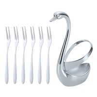 304 stainless steel fruit fork set creative cygnus fruit sign coffee spoon fashion spoon fork