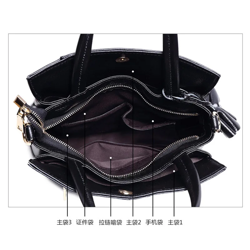 

Bags 2021 New Fashion Leather Large-capacity Ladies Handbags Lychee Pattern Female Handbags Cowhide One-shoulder Diagonal Bag