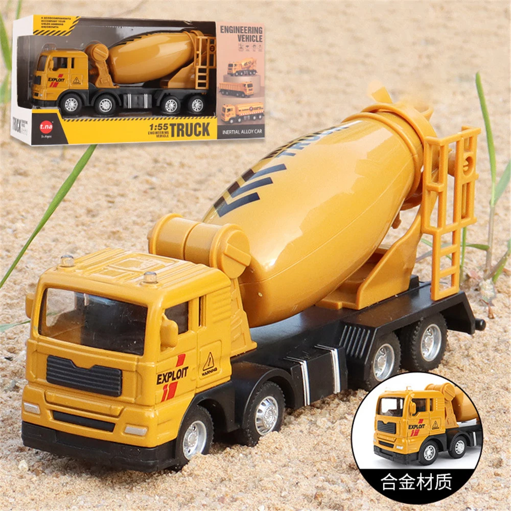 

High Simulation 1:50 Alloy Diecast Cement Truck Wheel Metal Model Engineering Construction Vehicle Toys for Boys Car