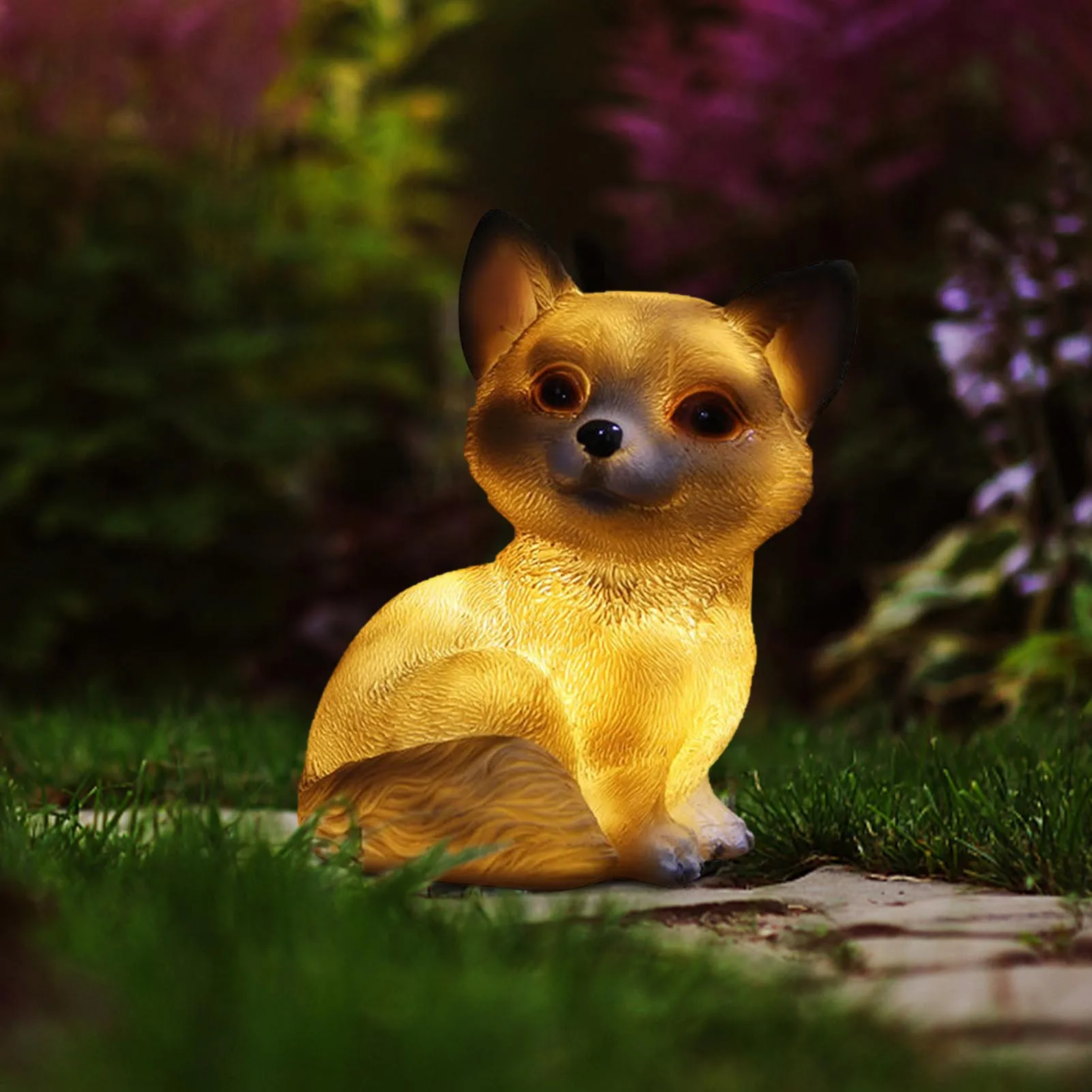 

Dog Solar Led Lawn Light Light Garden Resin Animal Statue Outdoor Art Figurine Ornament Yard Landscape Decoration Sculpture Craf