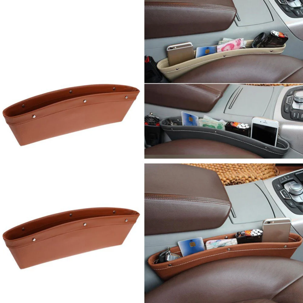 

2pcs Car Seat Gap Filler Organizer Drop Catcher Pocket Between Seat and Console (Black)