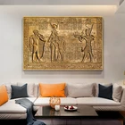 Египетские хироглифы, фреска, Картина на холсте, королева Хатшепсут, храм, резьба по камню, Постер Фараона, древний Египетский настенный принт