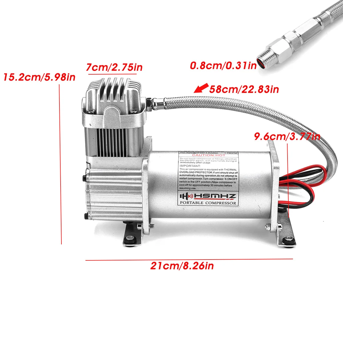 

12V Car Air Suspension Compressor Kit 150PSI 1/4" Hose Line Replacement