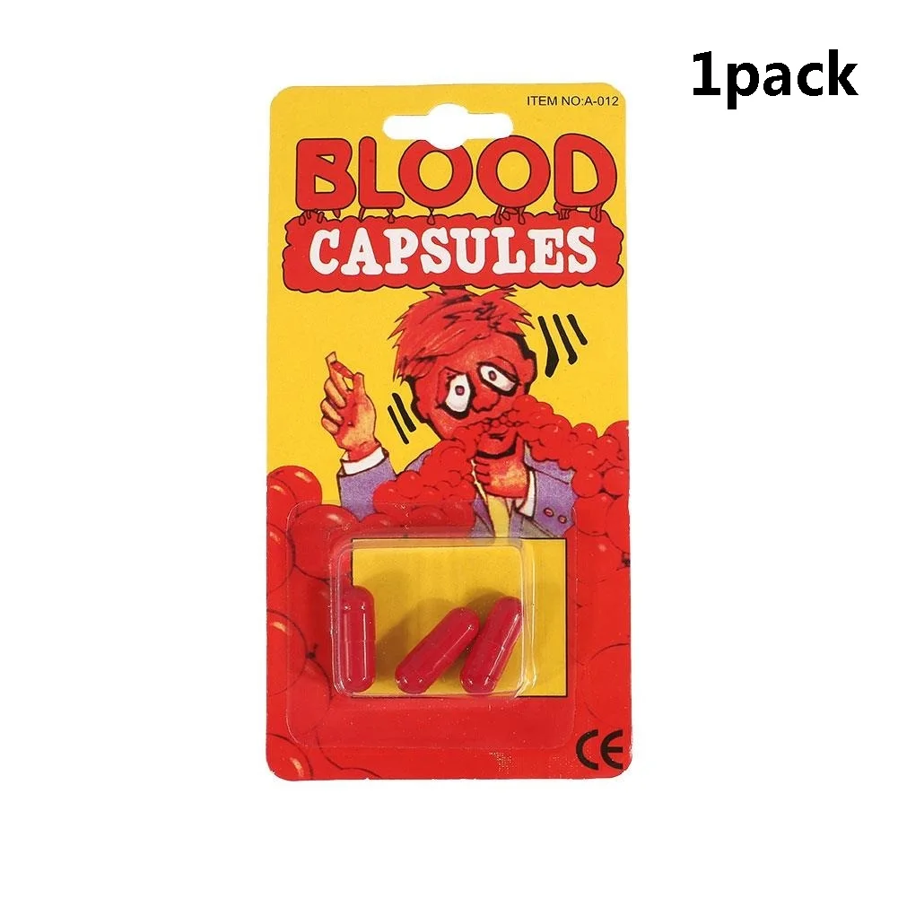 1 pack Хэллоуин Поддельные капсулы с кровью антистресс шутки День Дурака шутки игрушки Смешные гаджеты капсула крови капсулы волшебный трюк - Цвет: 1 pack