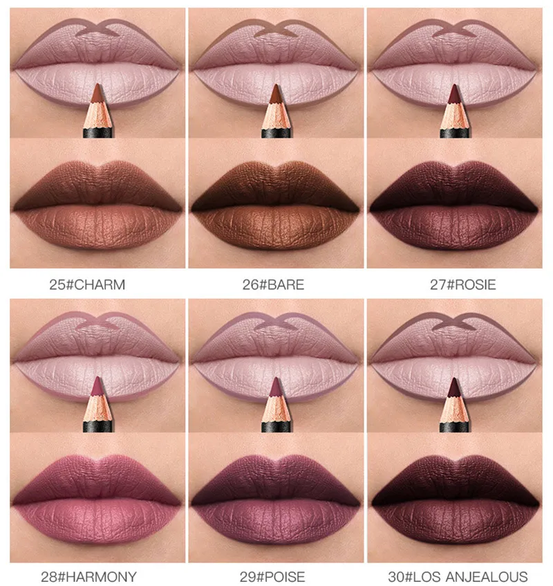 1 шт. Новинка Pudaier Lipliner Nude губная помада карандаш стойкий водонепроницаемый матовый для макияжа, косметика для губ 36 цветов