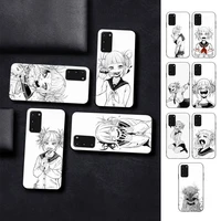 anime himiko toga black and white phone case for samsung s10 21 20 9 8 plus lite s20 ultra 7edge