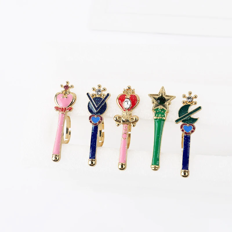 Женское кольцо с эмалью Sansummer романтическое Луной и звездой блестящее Ювелирное