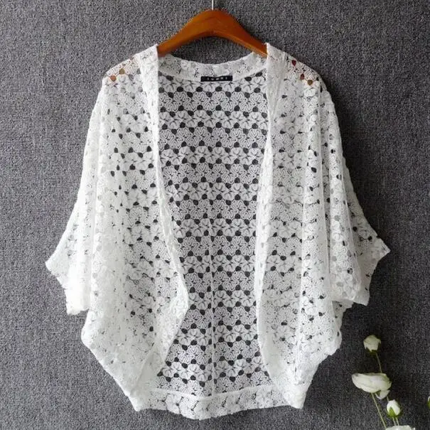 Женский кружевной кардиган в японском стиле милые кружевные топы с рукавами