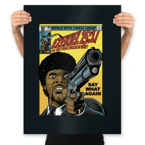 

New Ezekiel 25:17 Jules Winnfield Pulp Fiction As Comic Cover Funny Black T-Shirt Unisex S-5Xl