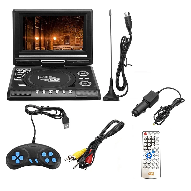 7 8 дюймовый ТВ домашний автомобильный DVD плеер портативный HD VCD CD MP3 USB SD карты RCA