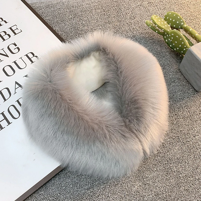 

16 Colors Solid Fake Warmer Wrap Collar Faux Fox Fur Coat Jacket Dress Outwear Neck Decorating Scarf Shawl