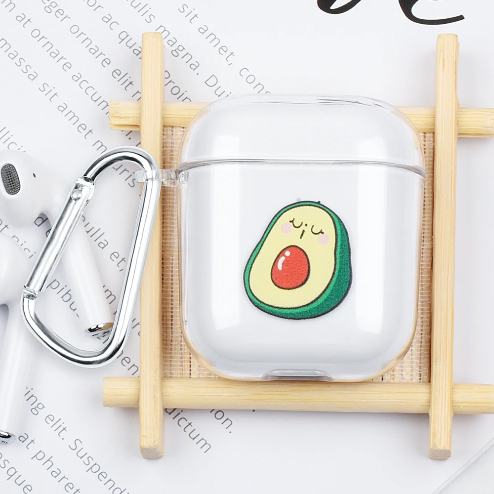 Футляр для наушников для Apple AirPods 2 зарядных ящики милый мультфильм Жесткий ПК прозрачный чехол для Airpods прозрачный чехол с крючками